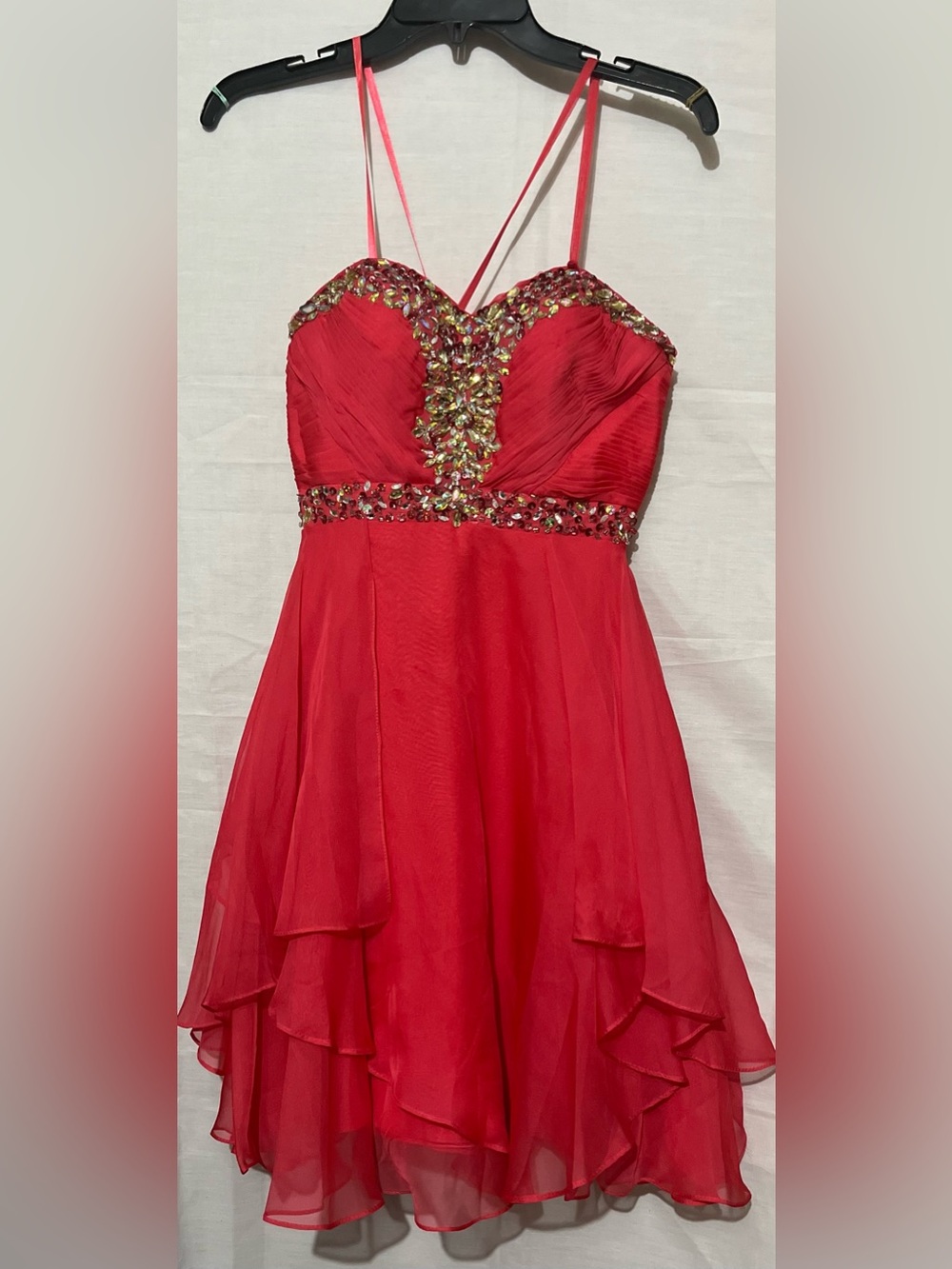 May Queen Red Satin Party Dress with Label